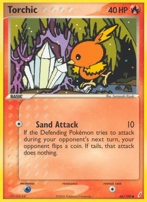 Torchic Common Pokemon card #66 from Crystal Guardians