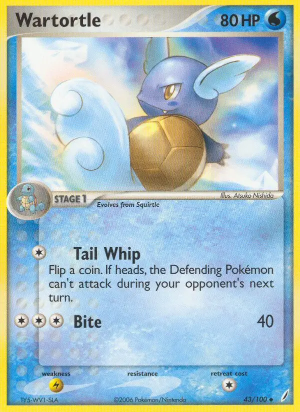Wartortle Uncommon Pokemon card #43 from Crystal Guardians