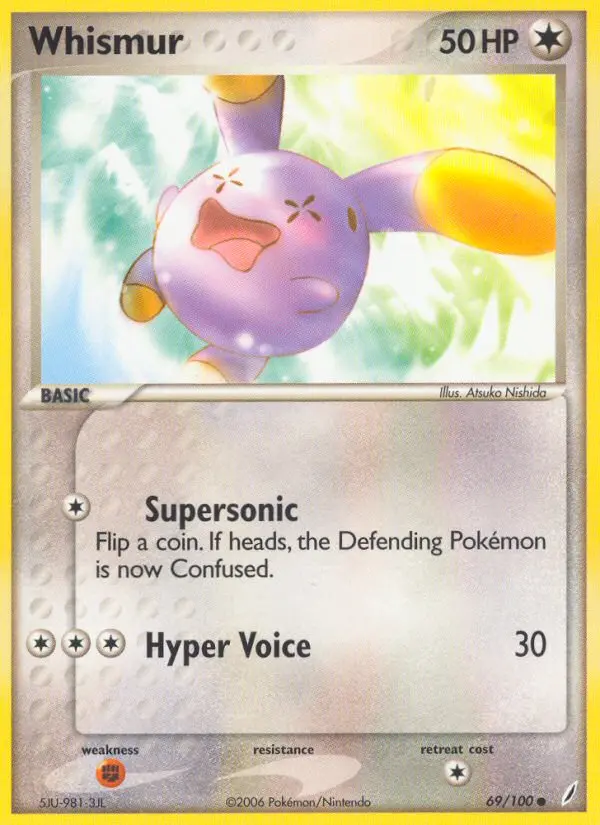 Whismur Common Pokemon card #69 from Crystal Guardians