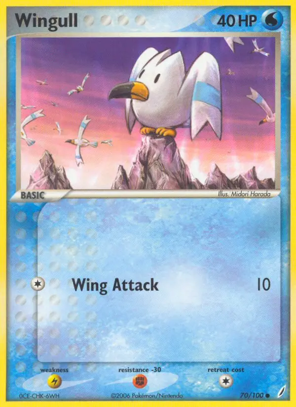 Wingull Common Pokemon card #70 from Crystal Guardians