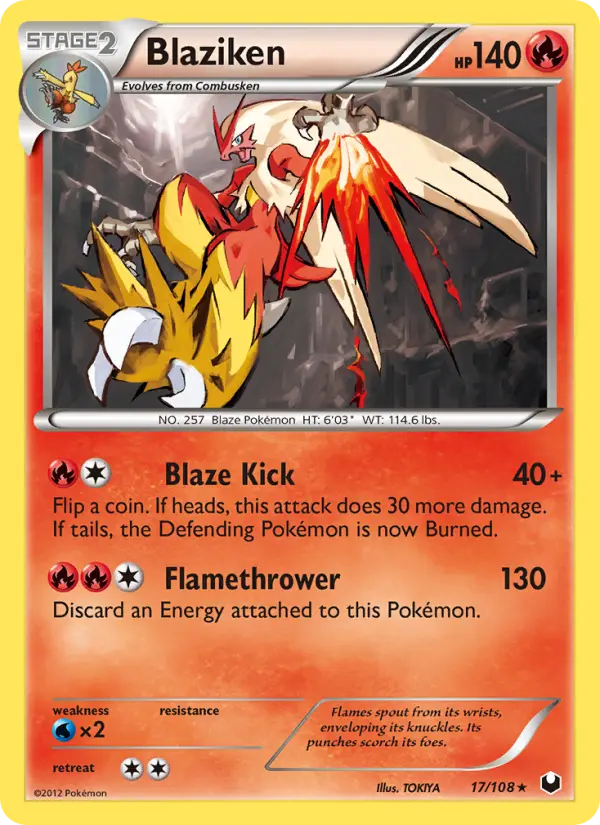 Blaziken Rare Pokemon card #17 from Dark Explorers