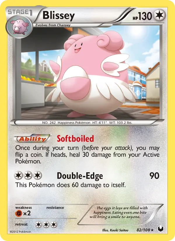 Blissey Rare Pokemon card #82 from Dark Explorers