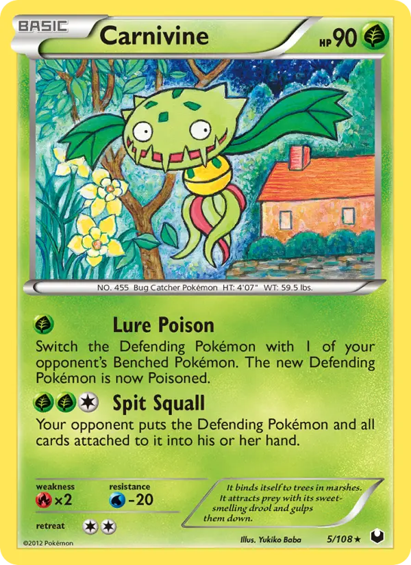 Carnivine Rare Pokemon card #5 from Dark Explorers