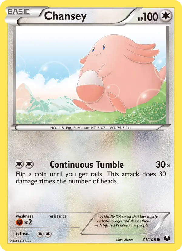 Chansey Common Pokemon card #81 from Dark Explorers