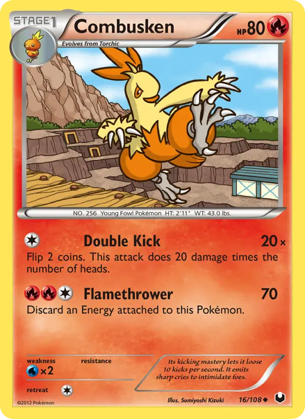 Combusken Uncommon Pokemon card #16 from Dark Explorers