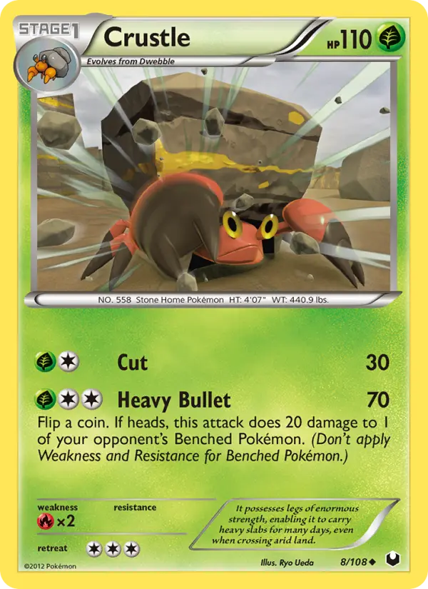 Crustle Uncommon Pokemon card #8 from Dark Explorers