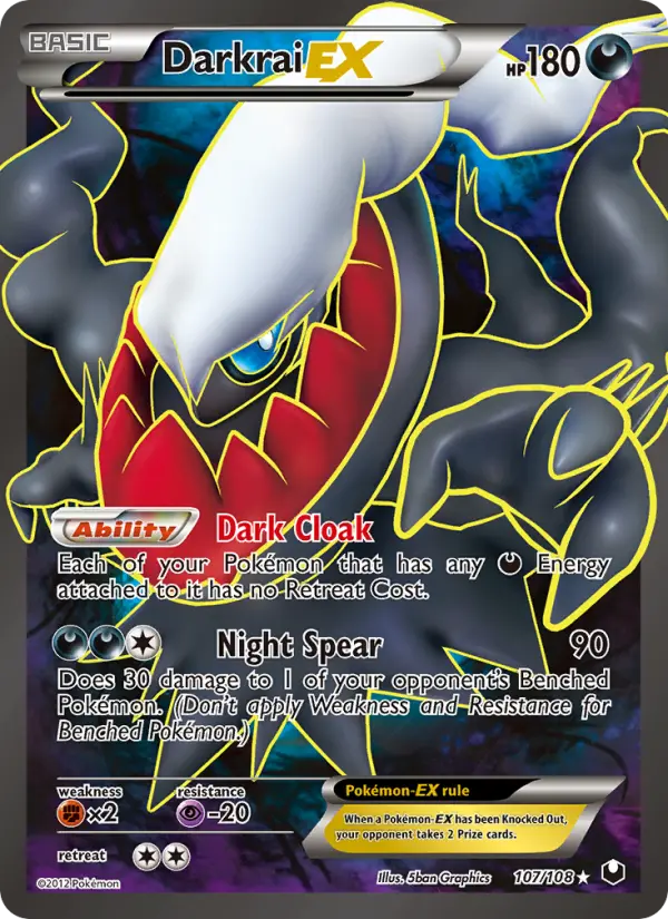 Darkrai-EX Ultra Rare Pokemon card #107 from Dark Explorers