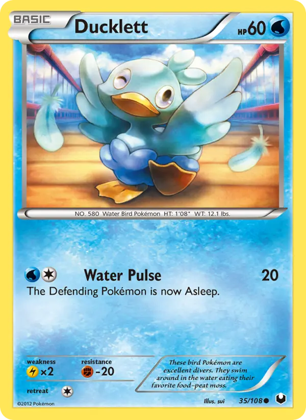 Ducklett Common Pokemon card #35 from Dark Explorers