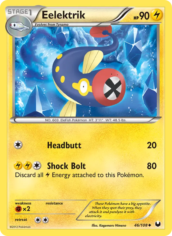 Eelektrik Uncommon Pokemon card #46 from Dark Explorers