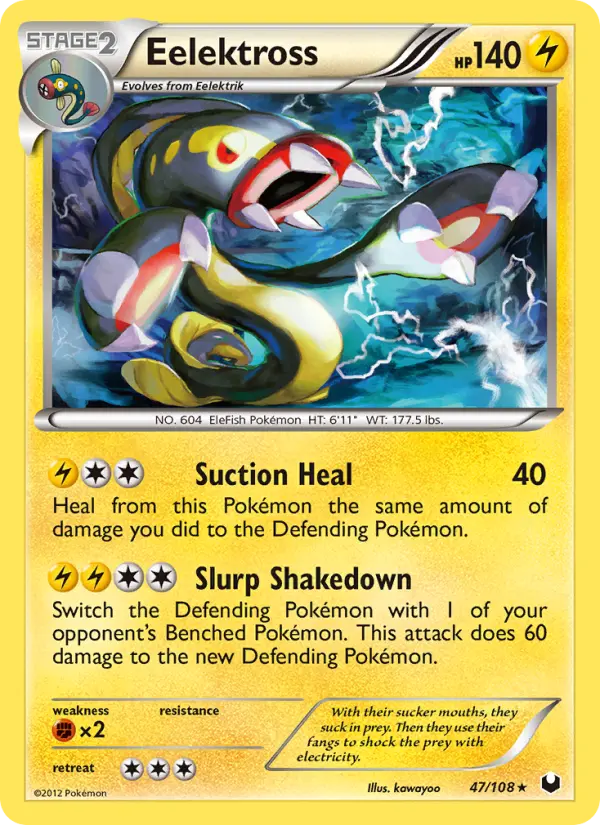 Eelektross Rare Pokemon card #47 from Dark Explorers