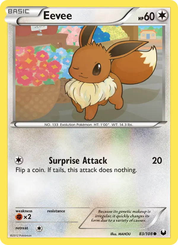 Eevee Common Pokemon card #83 from Dark Explorers