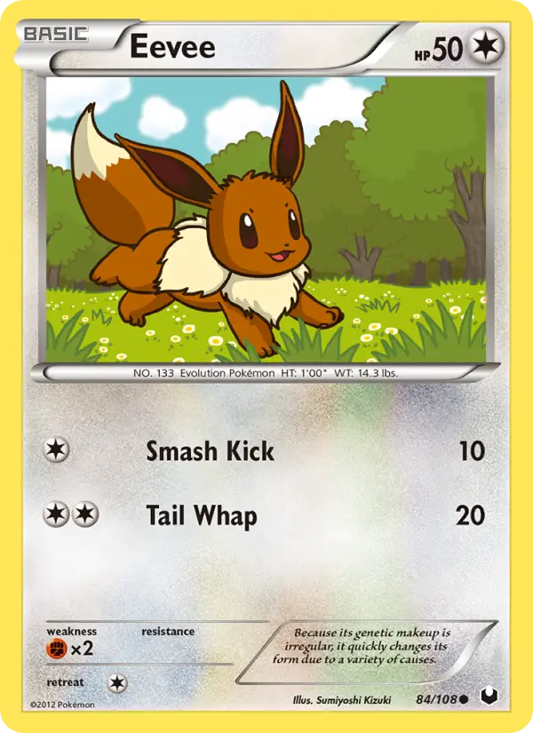 Eevee Common Pokemon card #84 from Dark Explorers