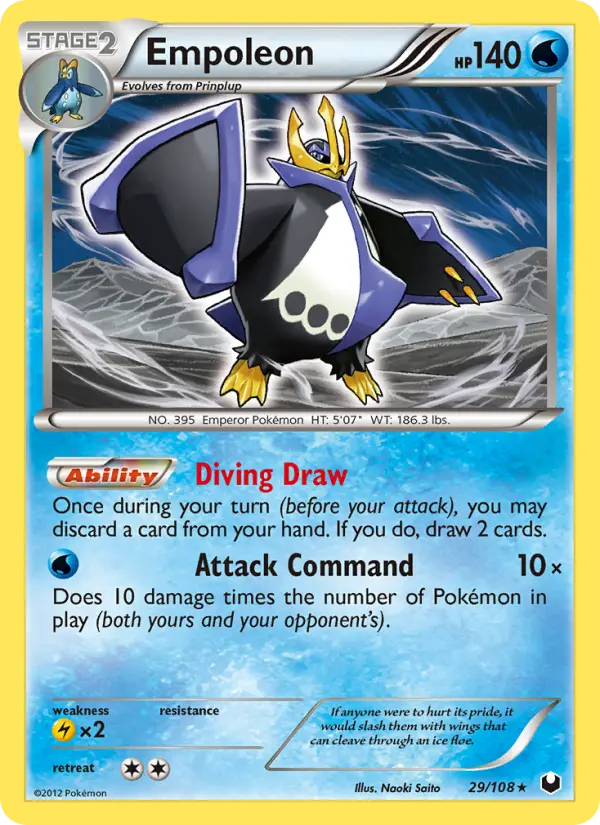 Empoleon Rare Pokemon card #29 from Dark Explorers
