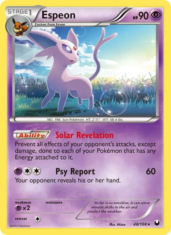 Espeon Rare Pokemon card #48 from Dark Explorers