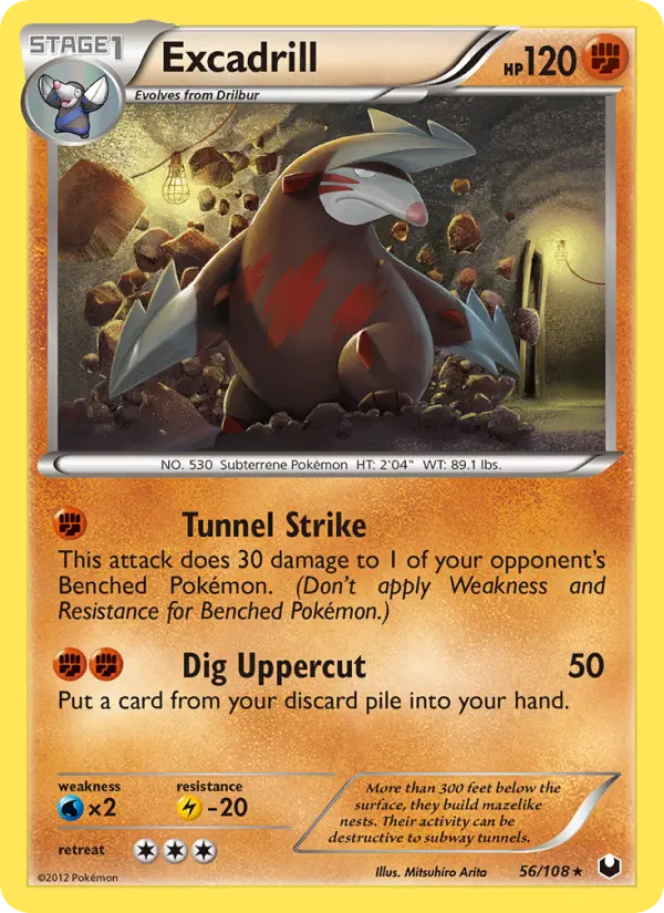 Excadrill Rare Pokemon card #56 from Dark Explorers