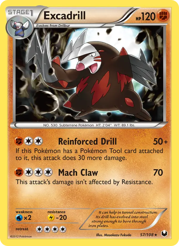 Excadrill Rare Pokemon card #57 from Dark Explorers