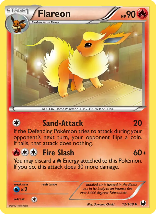 Flareon Uncommon Pokemon card #12 from Dark Explorers