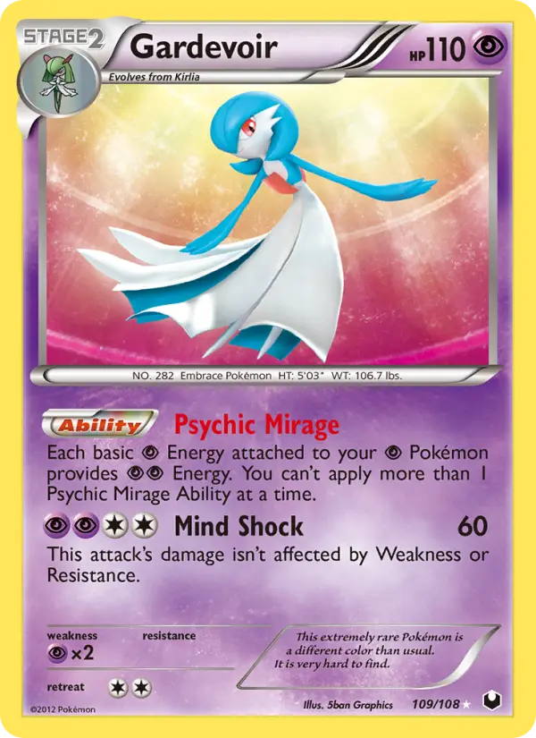 Gardevoir Secret Rare Pokemon card #109 from Dark Explorers