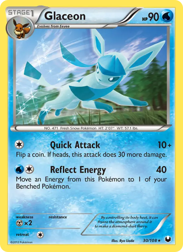 Glaceon Rare Pokemon card #30 from Dark Explorers