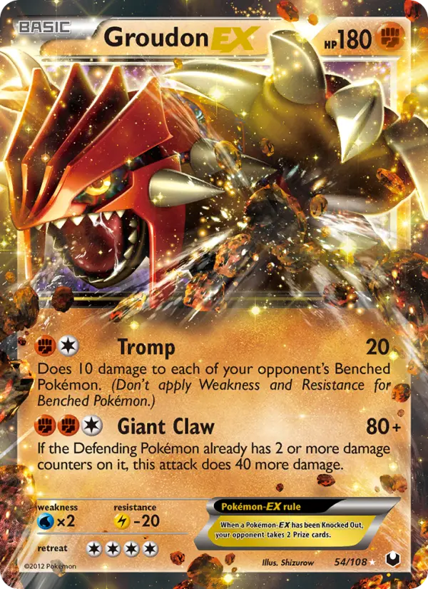 Groudon-EX Rare Pokemon card #54 from Dark Explorers