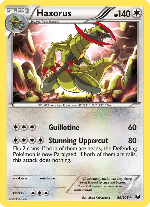 Haxorus Rare Pokemon card #89 from Dark Explorers