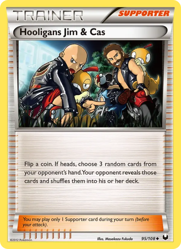 Hooligans Jim & Cas Uncommon Pokemon card #95 from Dark Explorers
