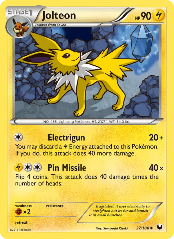 Jolteon Uncommon Pokemon card #37 from Dark Explorers