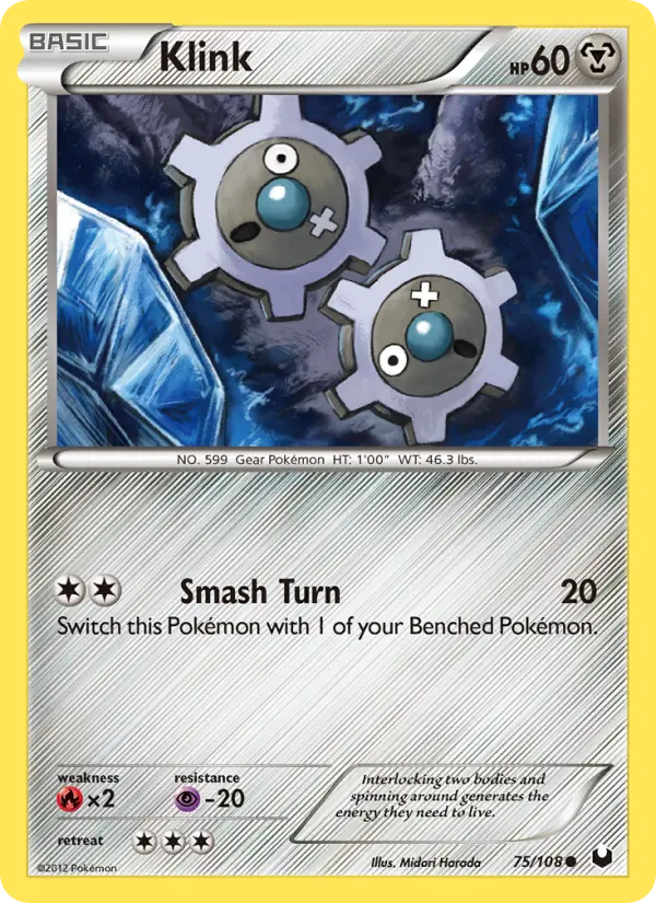 Klink Common Pokemon card #75 from Dark Explorers