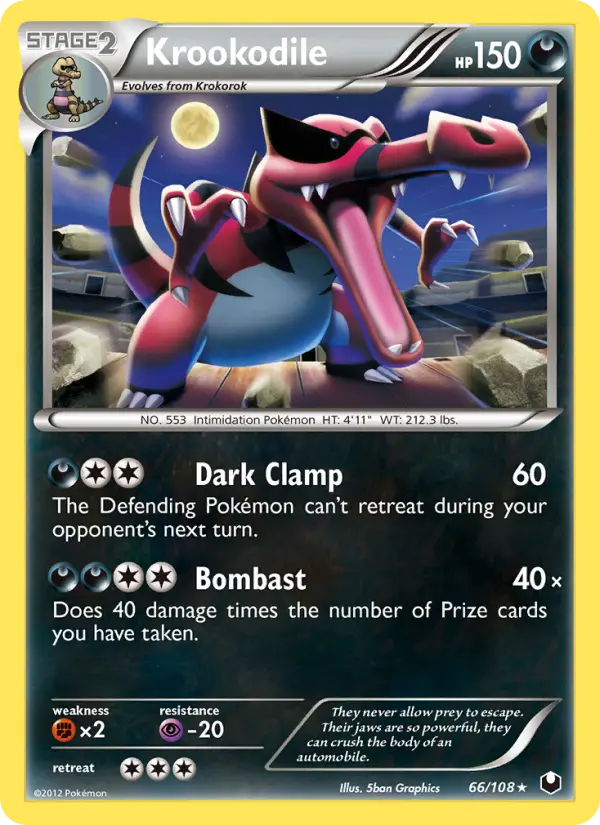 Krookodile Rare Pokemon card #66 from Dark Explorers