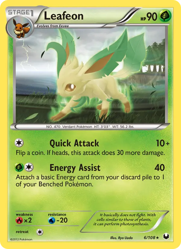 Leafeon Rare Pokemon card #6 from Dark Explorers