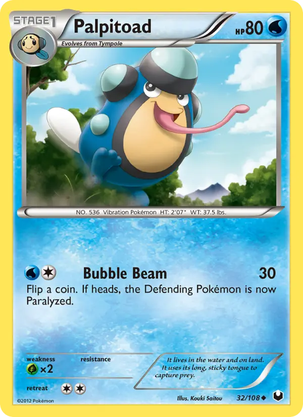 Palpitoad Uncommon Pokemon card #32 from Dark Explorers