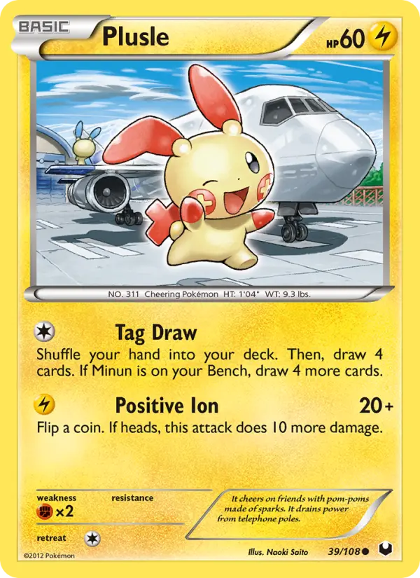 Plusle Common Pokemon card #39 from Dark Explorers