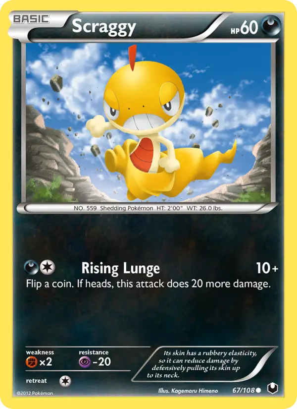 Scraggy Common Pokemon card #67 from Dark Explorers