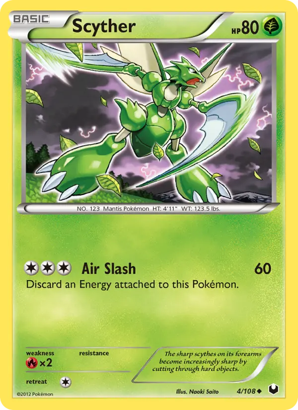 Scyther Uncommon Pokemon card #4 from Dark Explorers
