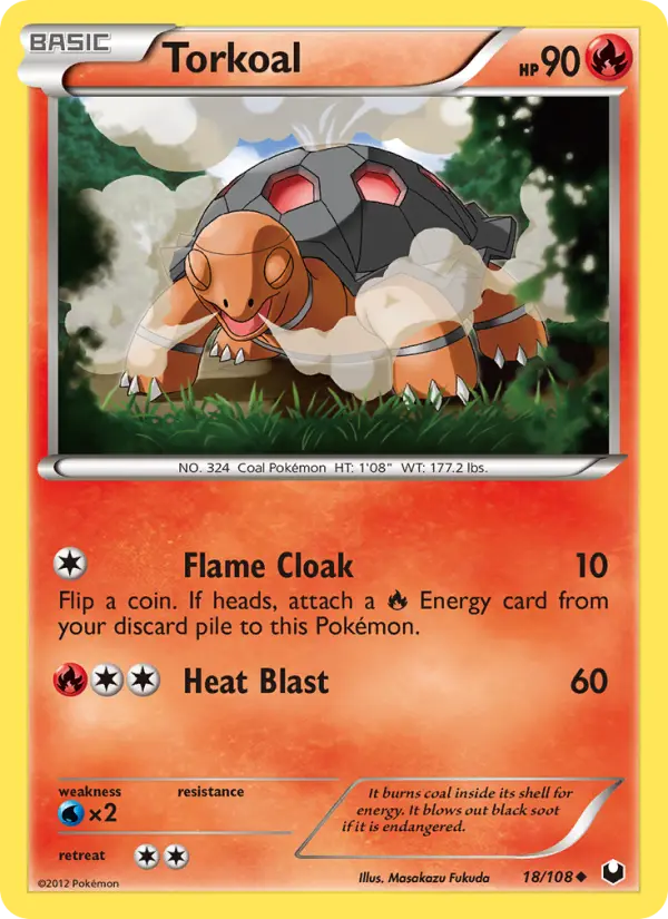 Torkoal Uncommon Pokemon card #18 from Dark Explorers