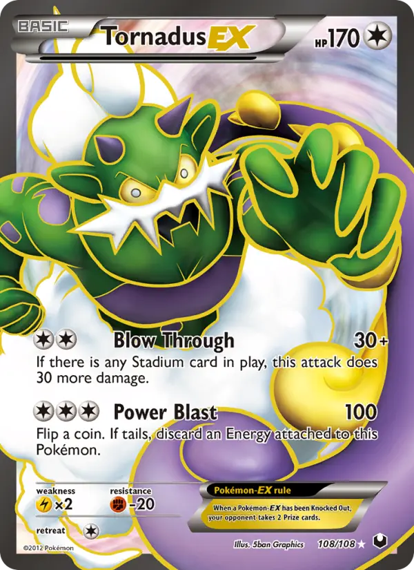 Tornadus-EX Ultra Rare Pokemon card #108 from Dark Explorers