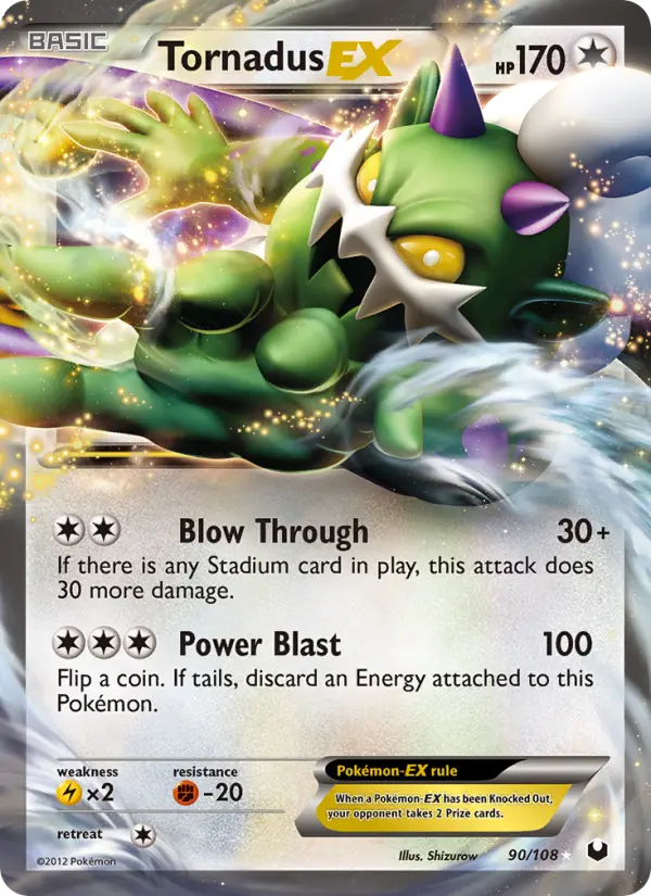 Tornadus-EX Rare Pokemon card #90 from Dark Explorers
