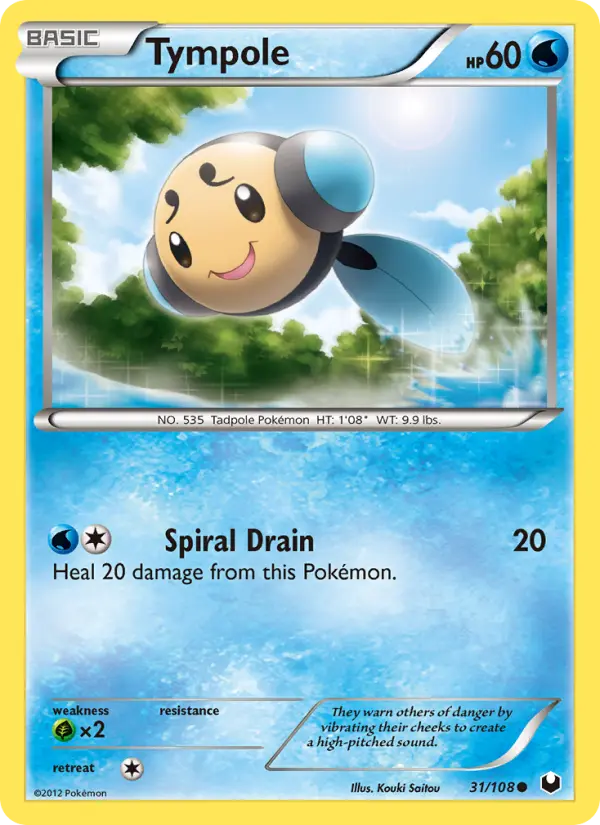 Tympole Common Pokemon card #31 from Dark Explorers