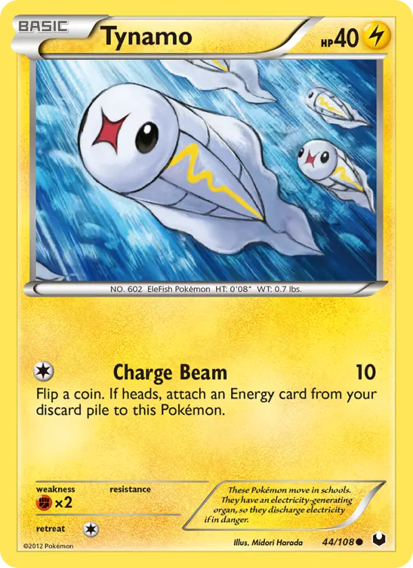 Tynamo Common Pokemon card #44 from Dark Explorers
