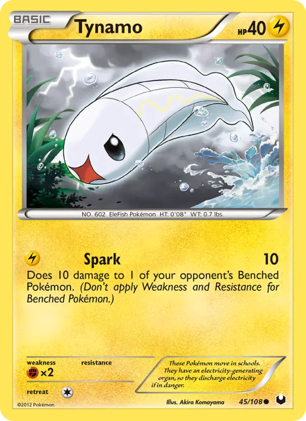 Tynamo Common Pokemon card #45 from Dark Explorers