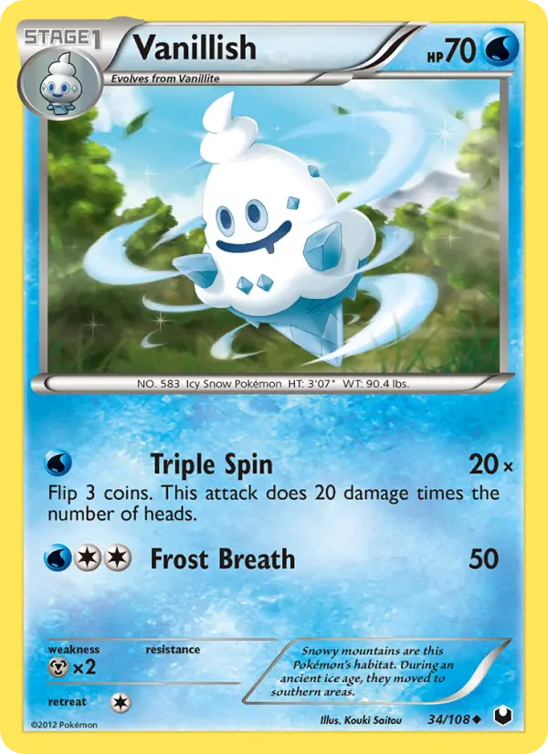 Vanillish Uncommon Pokemon card #34 from Dark Explorers