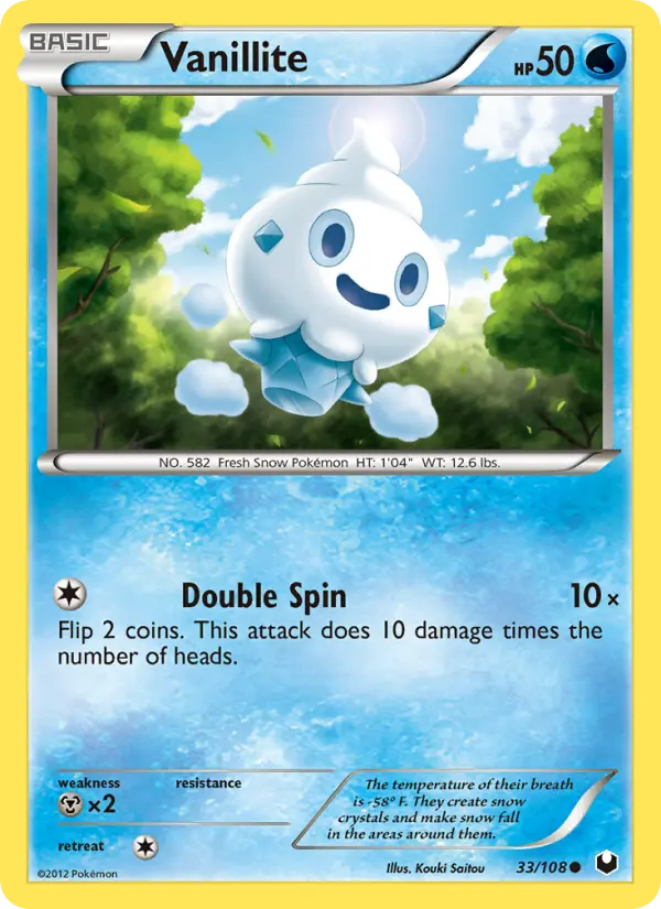 Vanillite Common Pokemon card #33 from Dark Explorers