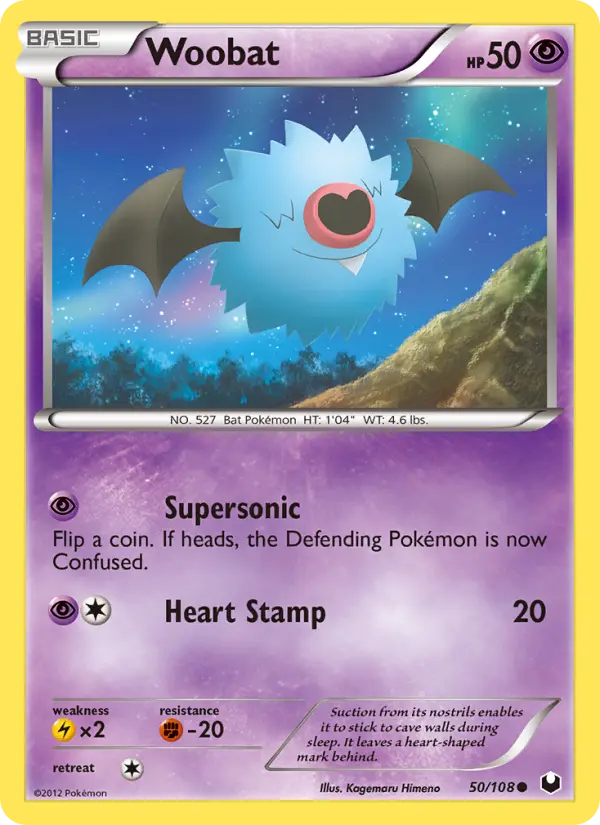 Woobat Common Pokemon card #50 from Dark Explorers