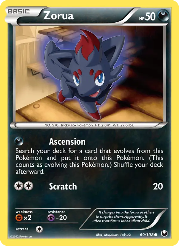Zorua Common Pokemon card #69 from Dark Explorers