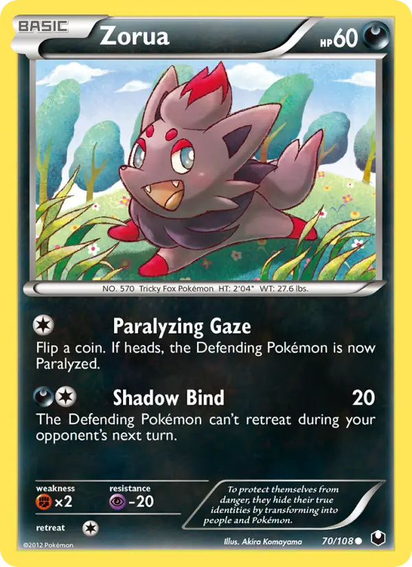 Zorua Common Pokemon card #70 from Dark Explorers