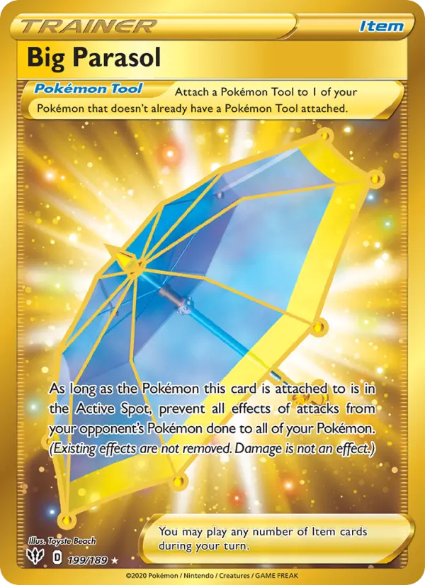 Big Parasol Secret Rare Pokemon card #199 from Darkness Ablaze
