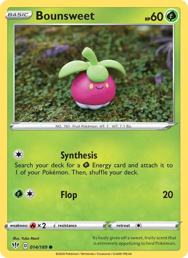 Bounsweet Common Pokemon card #14 from Darkness Ablaze