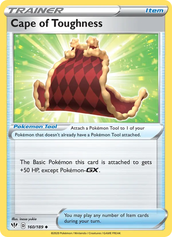 Cape of Toughness Uncommon Pokemon card #160 from Darkness Ablaze