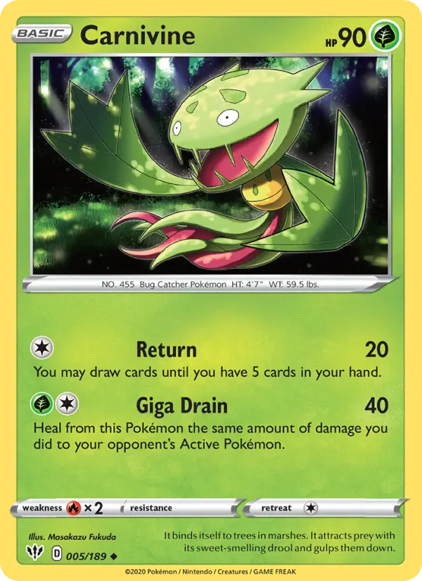 Carnivine Uncommon Pokemon card #5 from Darkness Ablaze