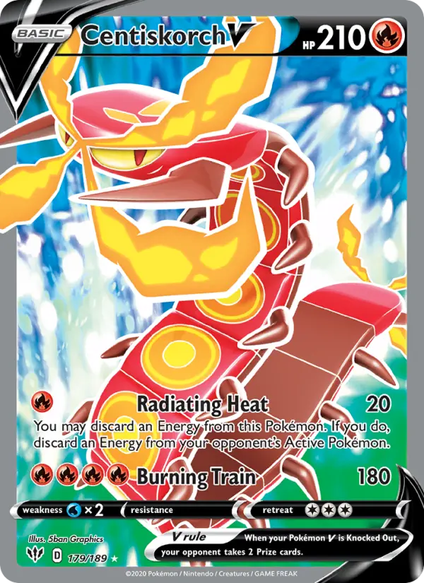 Centiskorch V Ultra Rare Pokemon card #179 from Darkness Ablaze